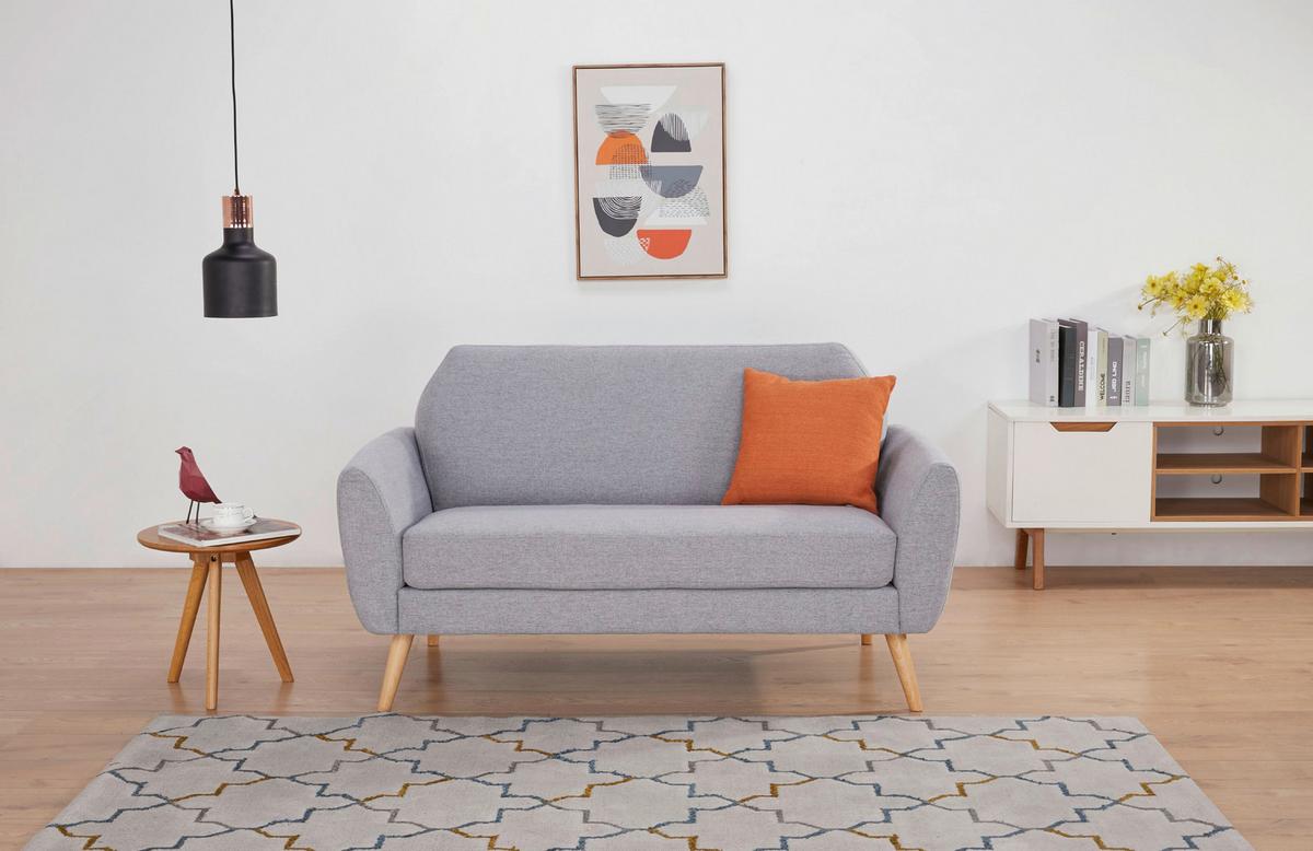 Dvosjed Brooke - siva/prirodne boje, Moderno, drvo/tekstil (150/80/78cm) - Ondega