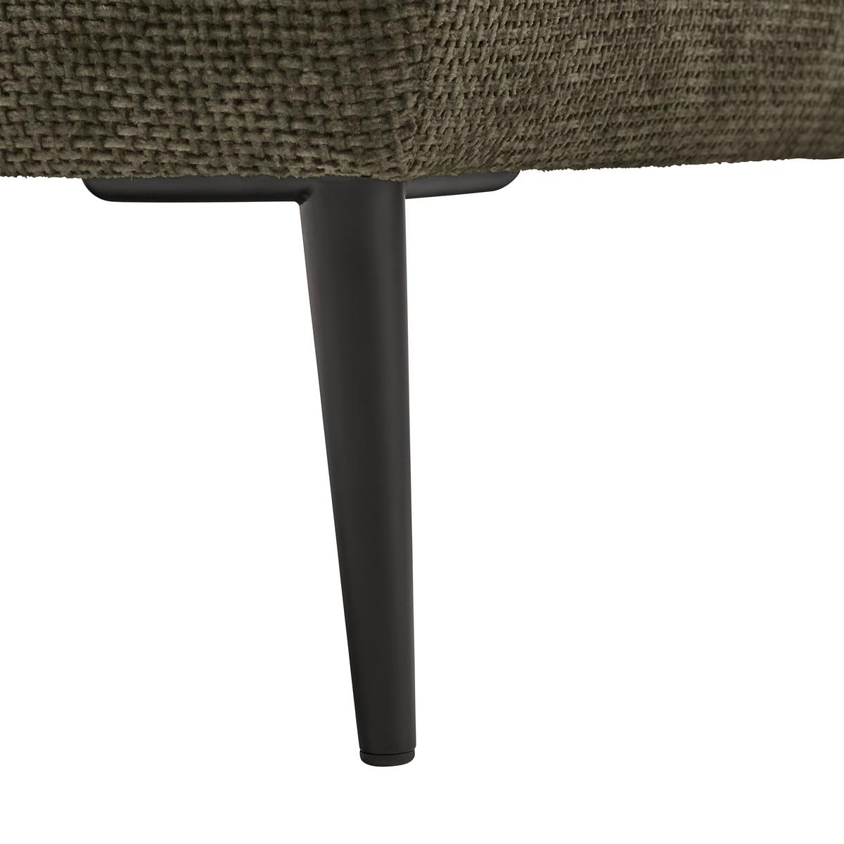 Ecksofa Custom Olivgrün - Schwarz/Olivgrün, MODERN, Textil/Metall (164/85/255cm) - Mömax