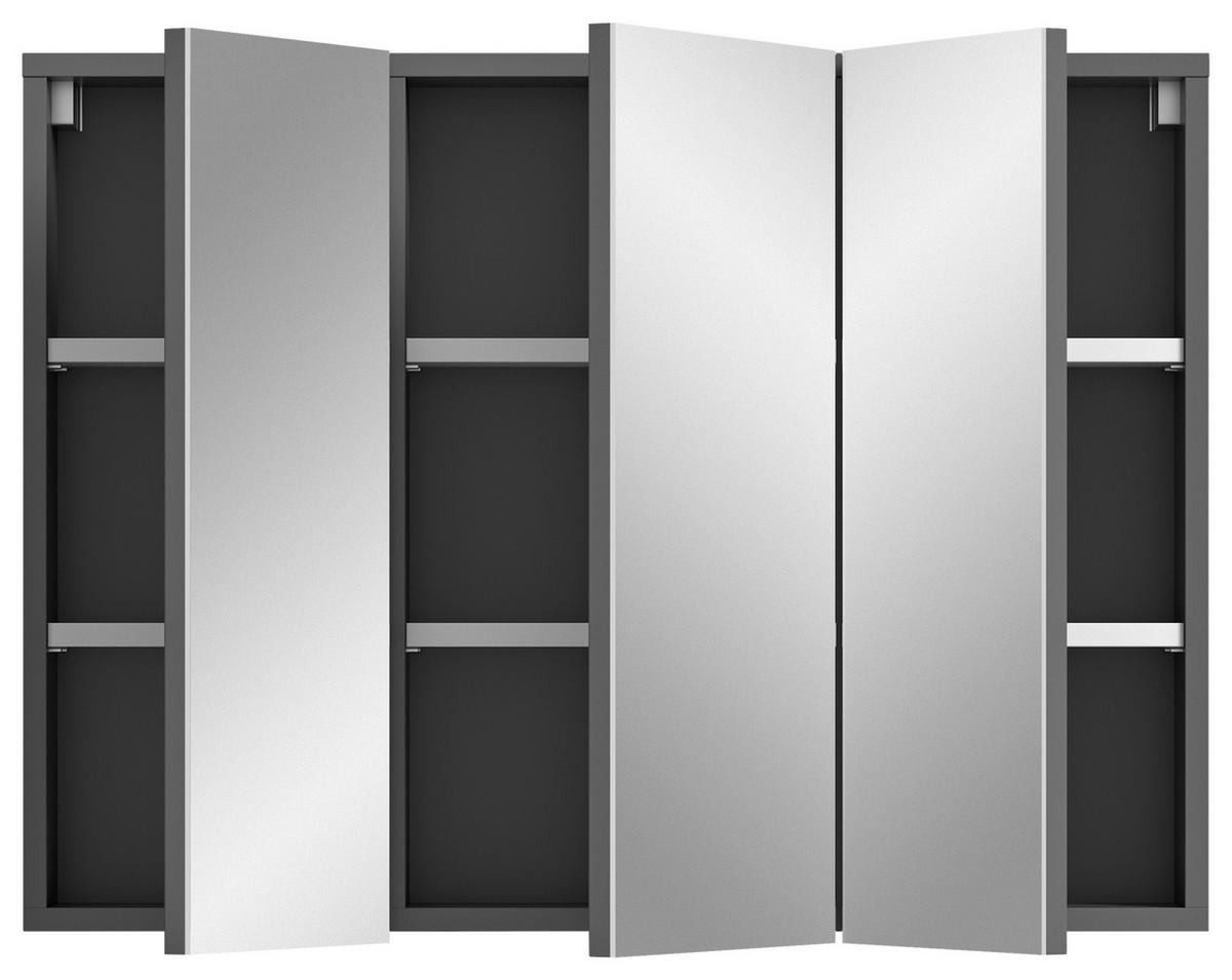 Spiegelschrank Soft ca. 80x60x15 cm Grau - MODERN, Glas/Holzwerkstoff (80/60/15cm) - MID.YOU