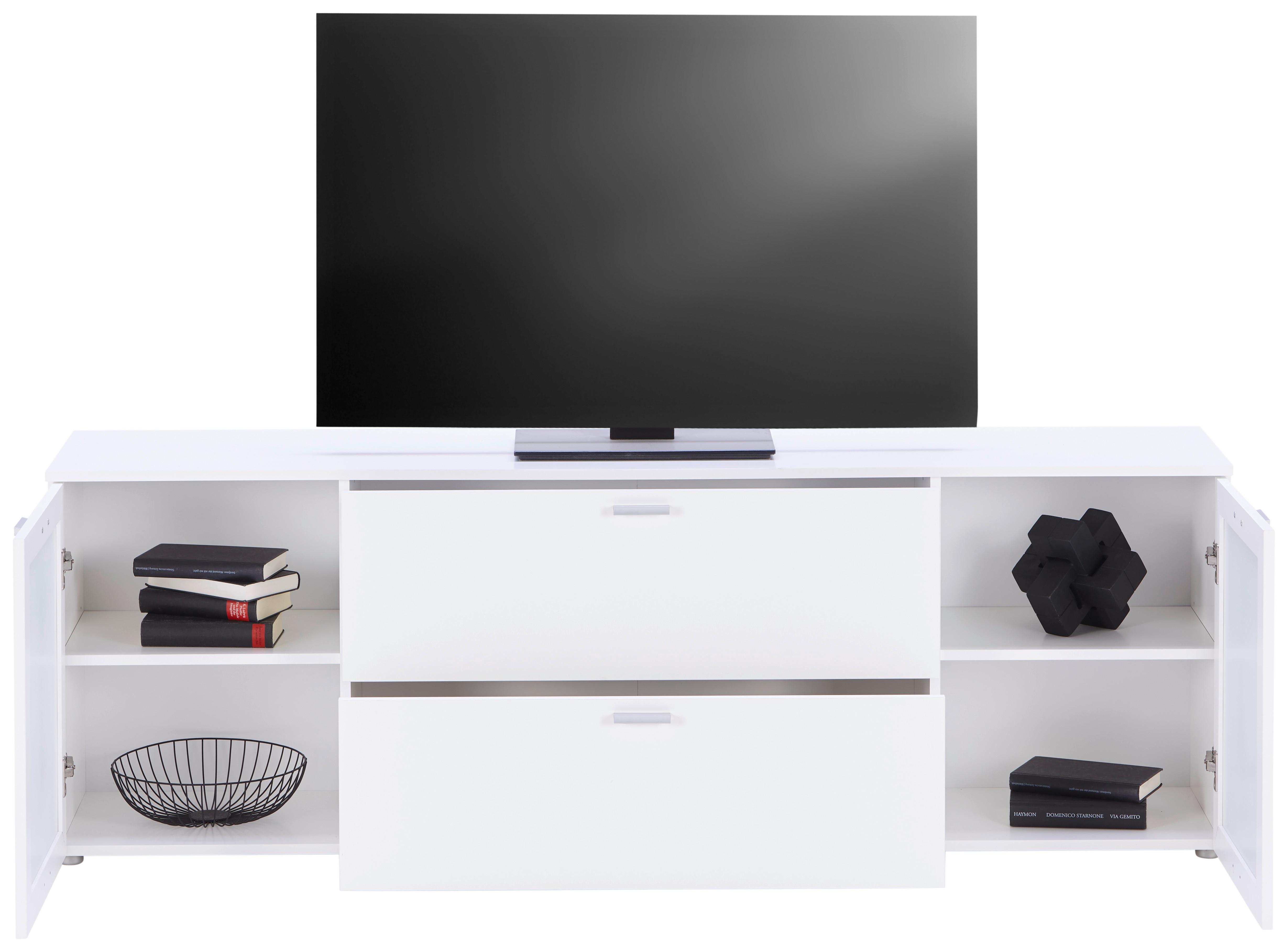 Tv Komoda Xeno - bijela, Moderno, staklo/drvni materijal (180/62/37cm) - Modern Living