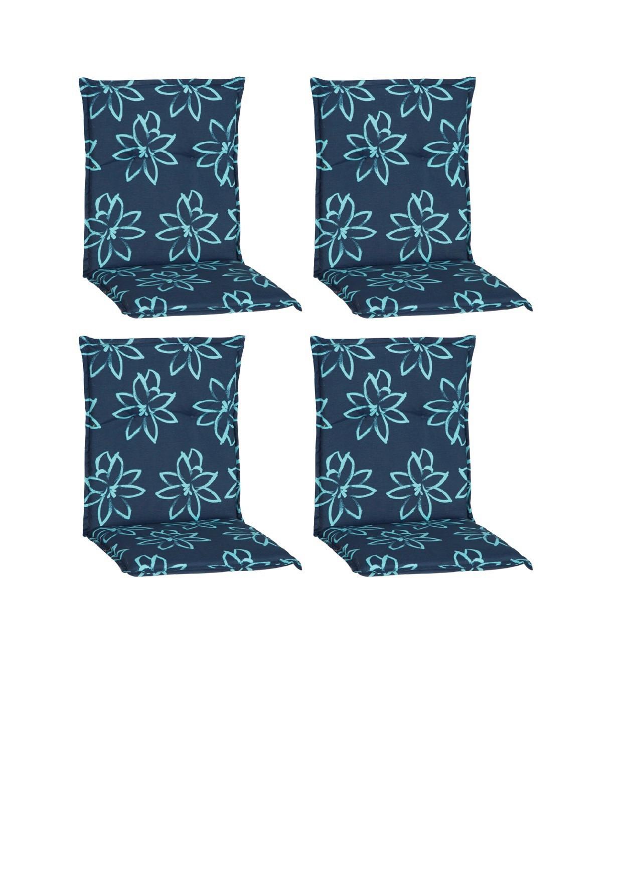 Sedežna Blazina Bunde, 4-Delni Set, Modra - svetlo modra/temno modra, Basics, tekstil (100/50/6cm)