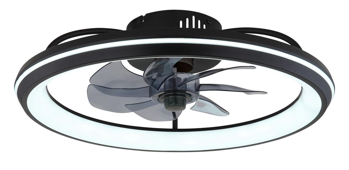 Ventilator de plafon 03643 - opal/negru, Design, plastic/metal (50/14cm) - Globo