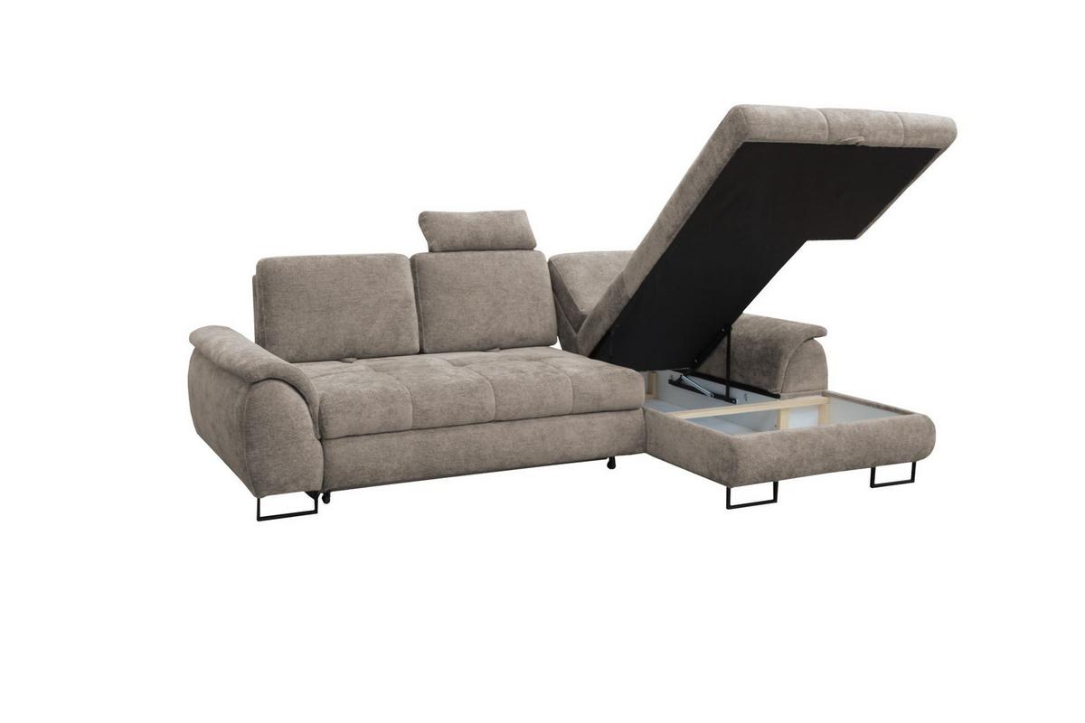 Kutna Garnitura Lago - sivo-smeđa/crna, Moderno (272/95/176cm) - Modern Living