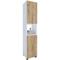 HOCHSCHRANK FLANDU - Honigeiche/Weiss, Modern, Holzwerkstoff/Kunststoff (31/160/30cm) - MID.YOU