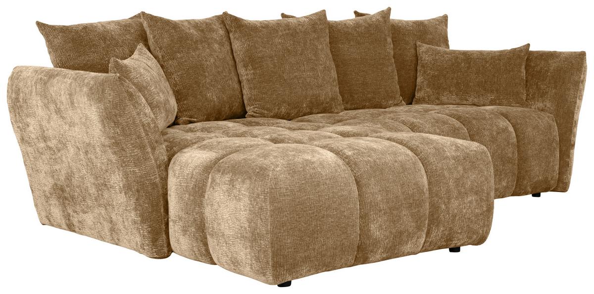 Kutna Garnitura Cammellio - svijetlo smeđa/crna, Moderno, tekstil (296/75-95/189cm) - Mömax