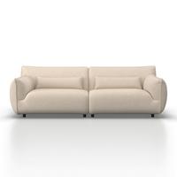 Bigsofa Clara Beige Webstoff - Creme/Schwarz, MODERN, Holz/Textil (284/86/111cm) - Bessagi Home