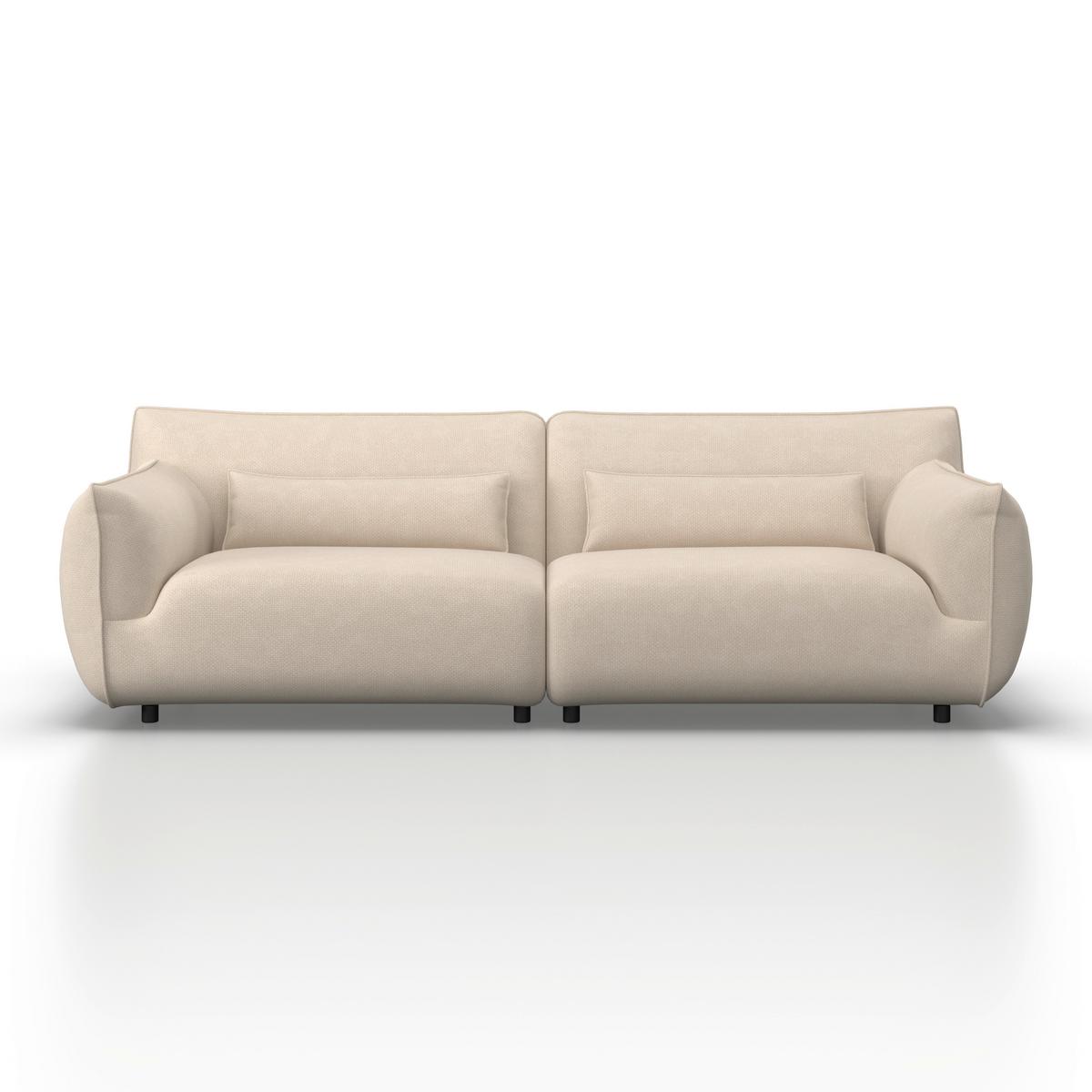 Bigsofa Clara Beige Webstoff - Creme/Schwarz, MODERN, Holz/Textil (284/86/111cm) - Bessagi Home