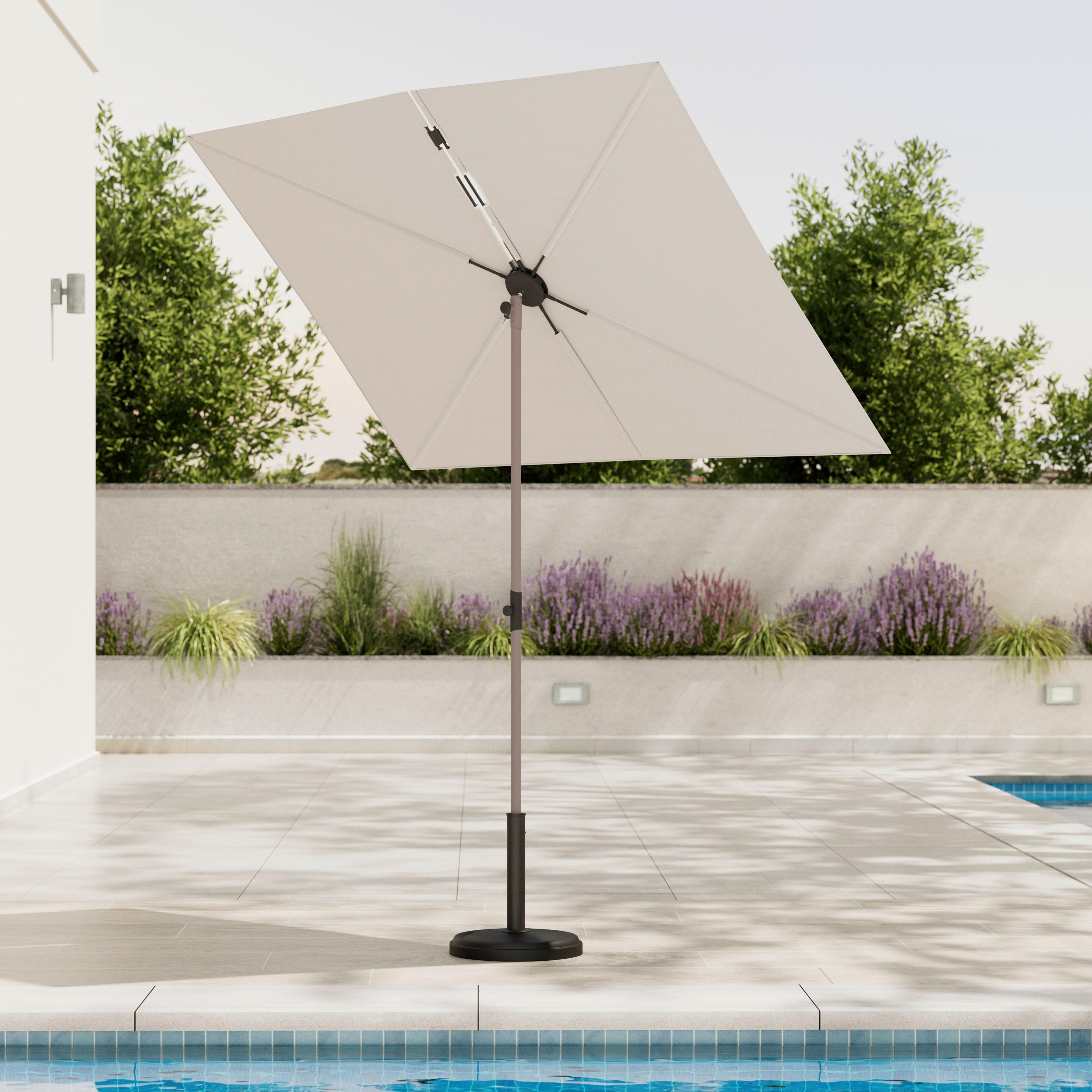 Sonnenschirm Kai Hellgrau/ Beige ca.130x190x180cm - Beige/Hellgrau, Basics, Textil/Metall (130/190/180cm) - Mömax