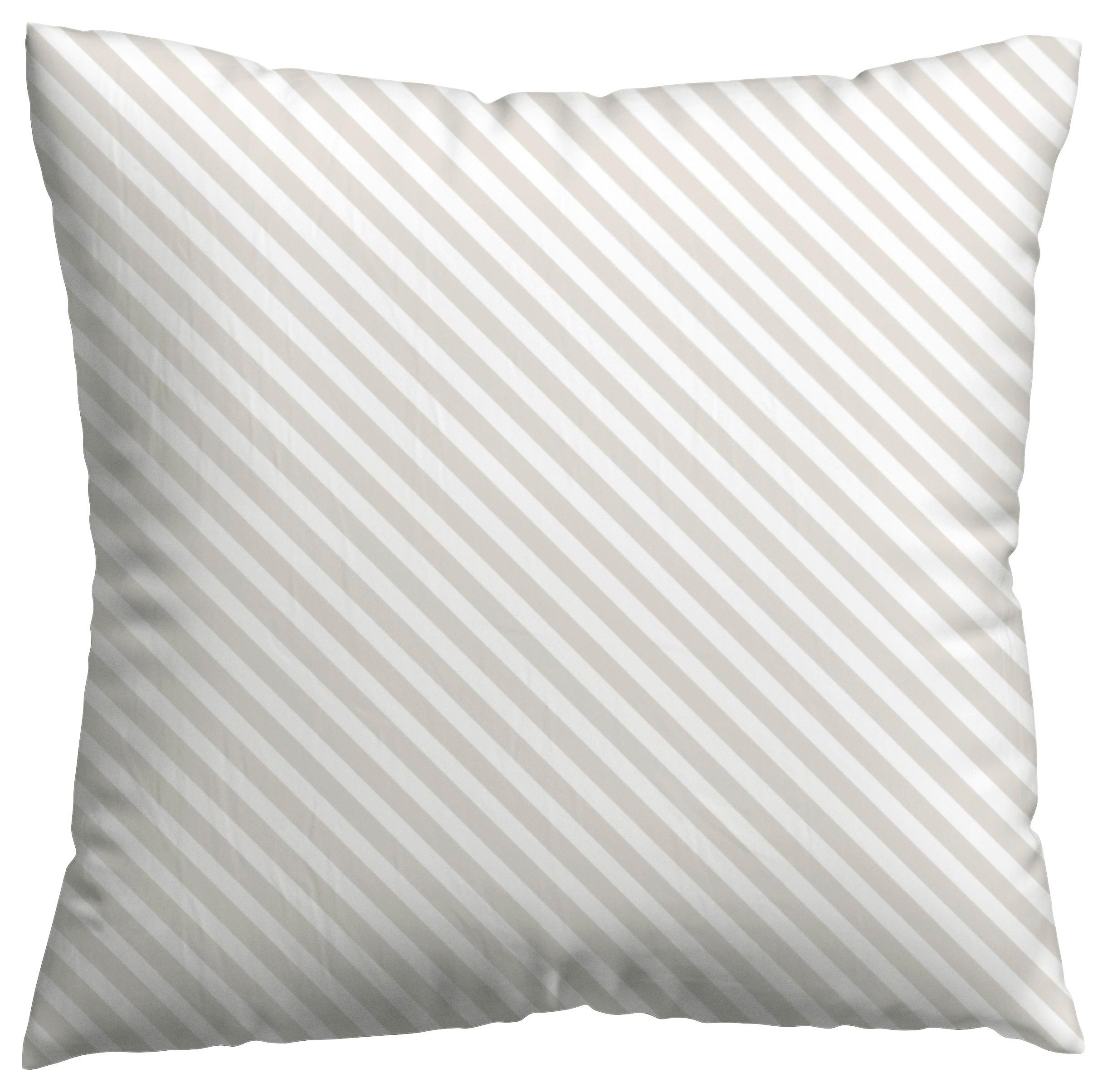 Kissenbezug Woven Satin Weiß/Taupe ca. 40x40cm - Taupe/Weiß, Basics, Textil (40/40cm) - Schlafgut