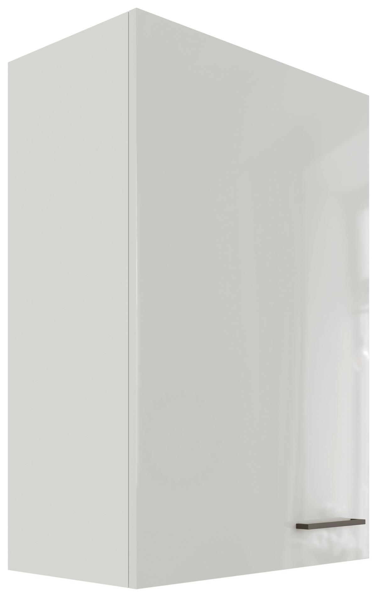 Küchenoberschrank in Lichtgrau glänzend - Schwarz/Grau, MODERN, Holzwerkstoff/Metall (60/89/32cm) - FlexWell