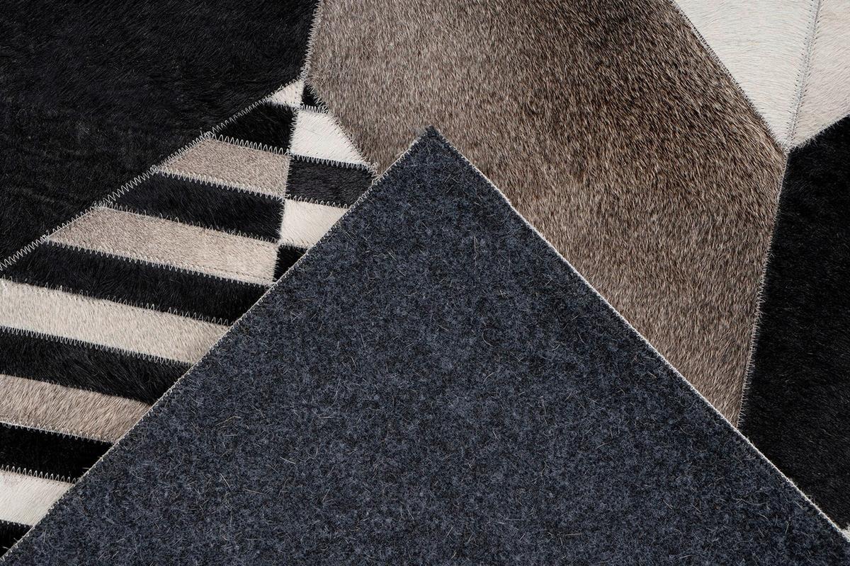 Flachwebeteppich Lavin 425 Schwarz/multi 80x150 - Multicolor/Schwarz, Basics, Leder (80/150cm) - Kayoom