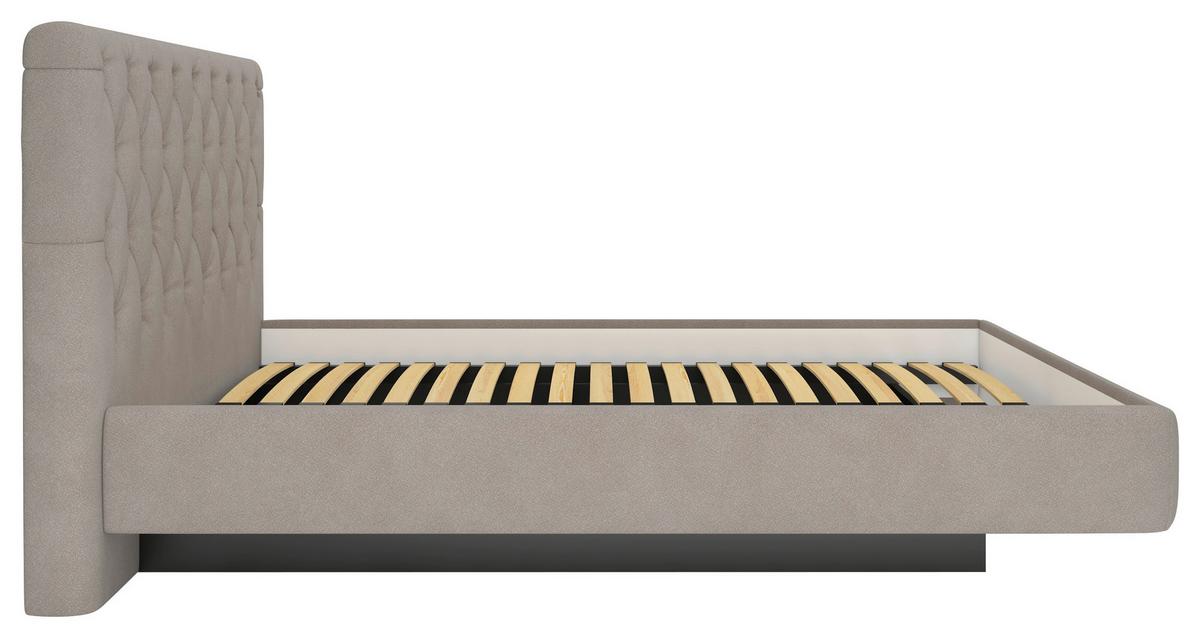 Polsterbett Pedro D Beige ca. 140x200cm - Beige/Schwarz, MODERN, Holz/Holzwerkstoff (140/200cm) - Mömax