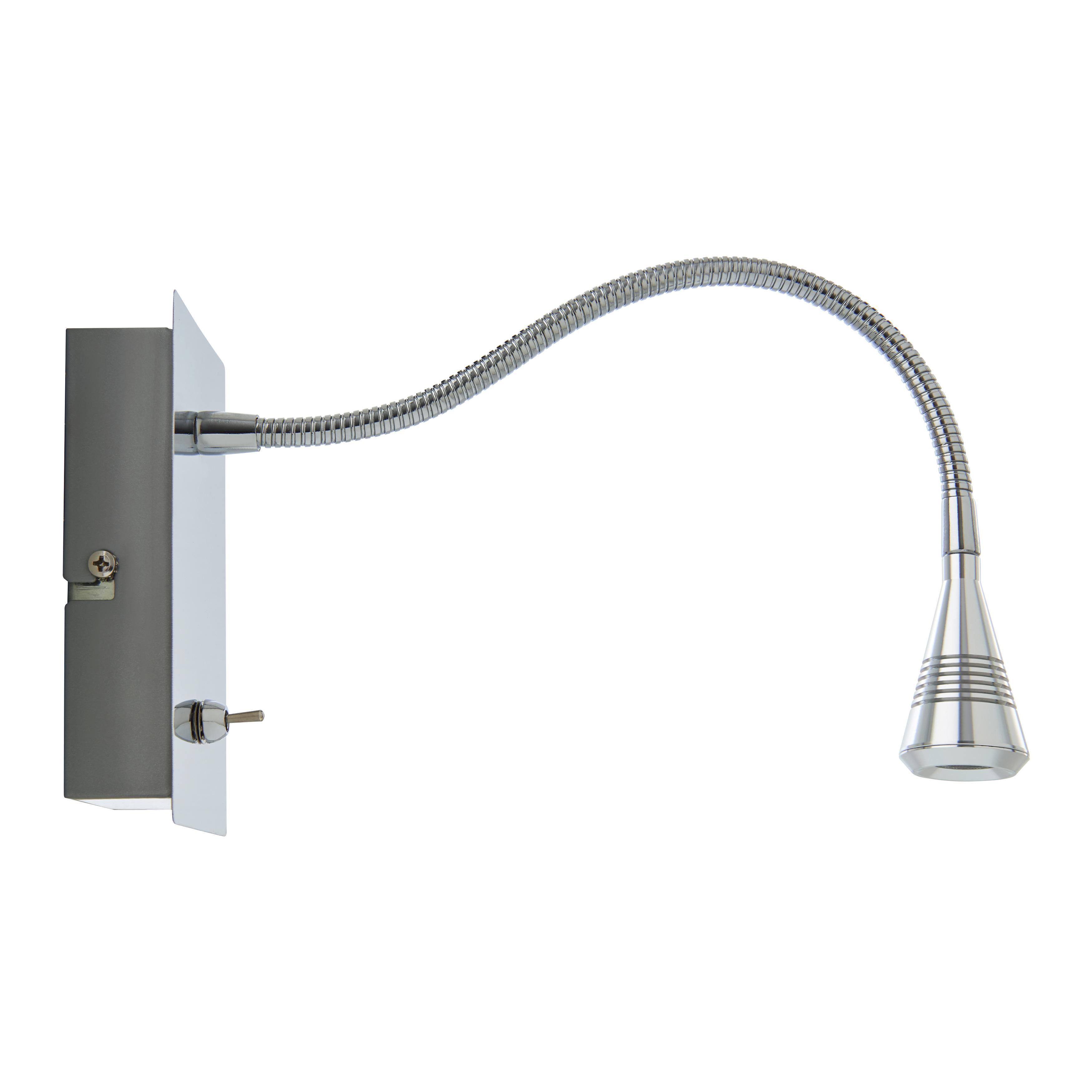 LED-Wandleuchte max. 3,4 Watt 'Solo' - Chromfarben, MODERN, Kunststoff/Metall (7/30/14cm) - Bessagi Home