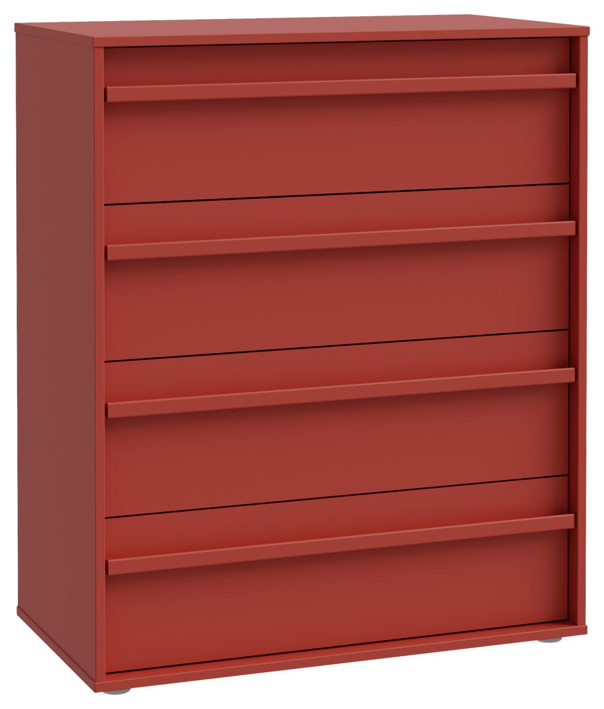 Kommode Cleo Rot - Rot, MODERN, Holzwerkstoff (78,4/94,4/42cm) - Mömax