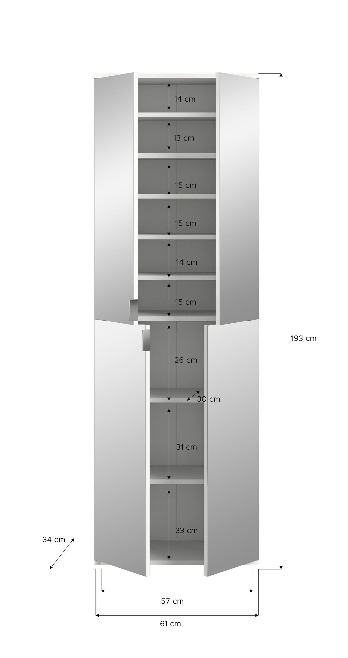 Garderobenschrank Projekt X ca. 244x193 cm Artisan Eiche - Schwarz, KONVENTIONELL, Glas/Holzwerkstoff (244/193/34cm) - MID.YOU