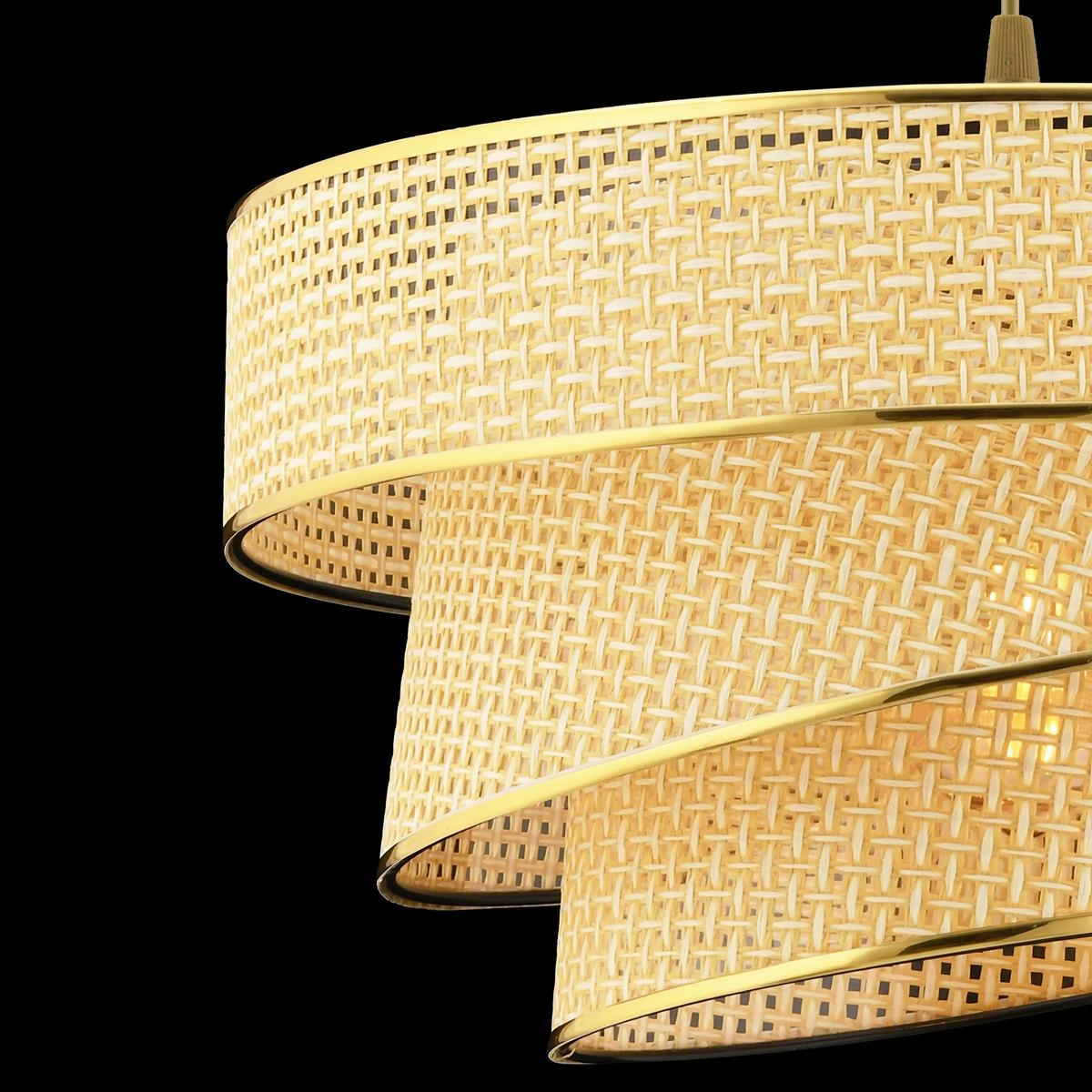 LAMPA WISZĄCA COUPER HAZERAN - CAMEL, GOLD - beżowy, Design, metal/tkanina (40/72cm) - P & B