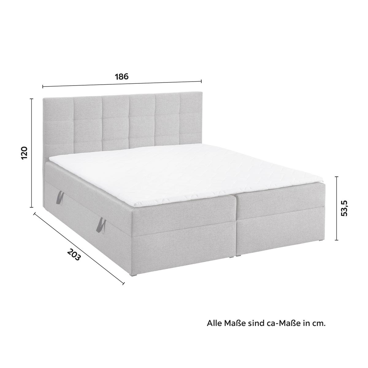 Pat tip boxspring fără arcuri NICOLE - gri, Modern, lemn/textil (180/200cm) - Bessagi Home