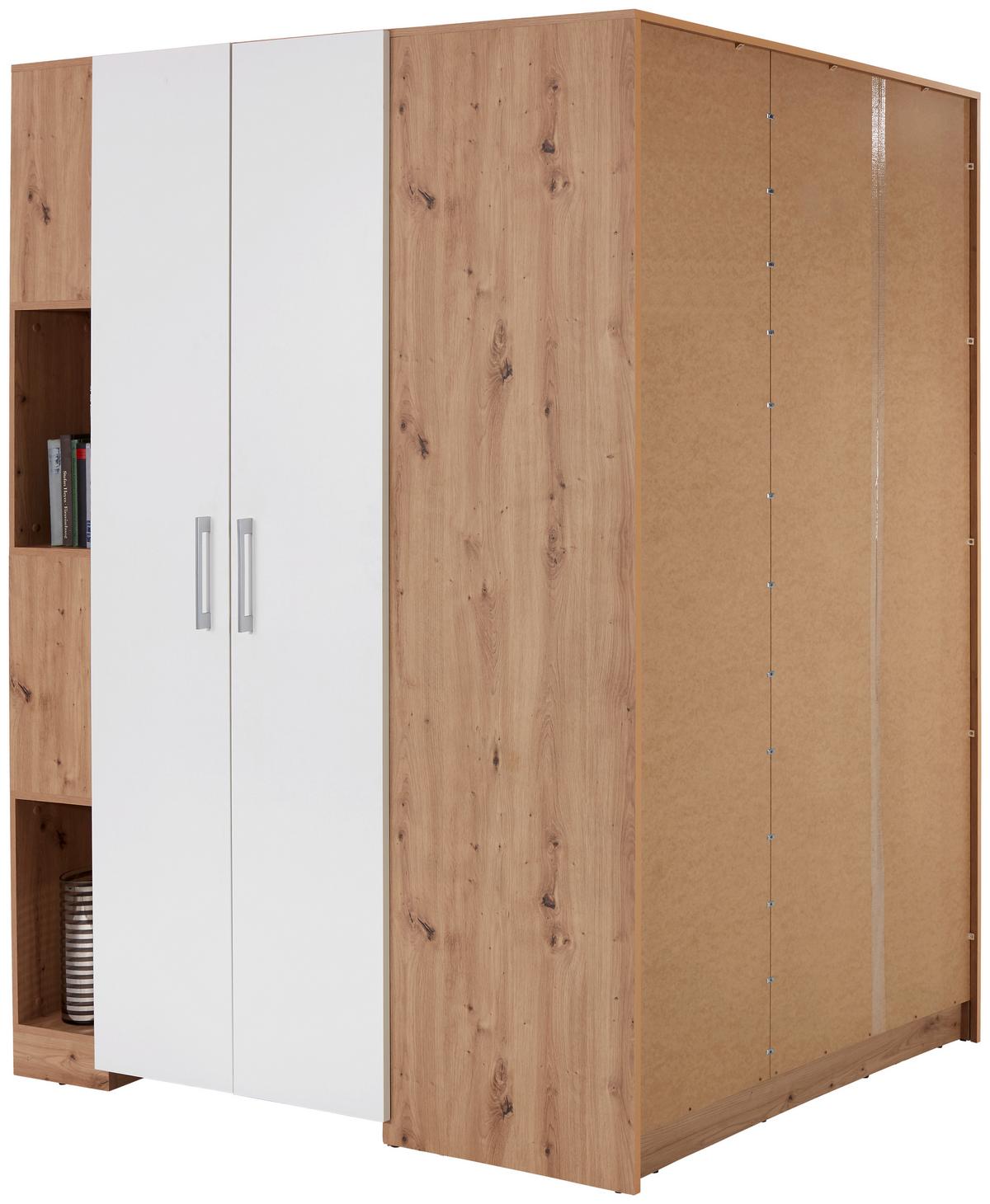 Ormar Kutni Box - bijela/hrast Artisan, Moderno, drvni materijal (120/205/150cm) - Modern Living