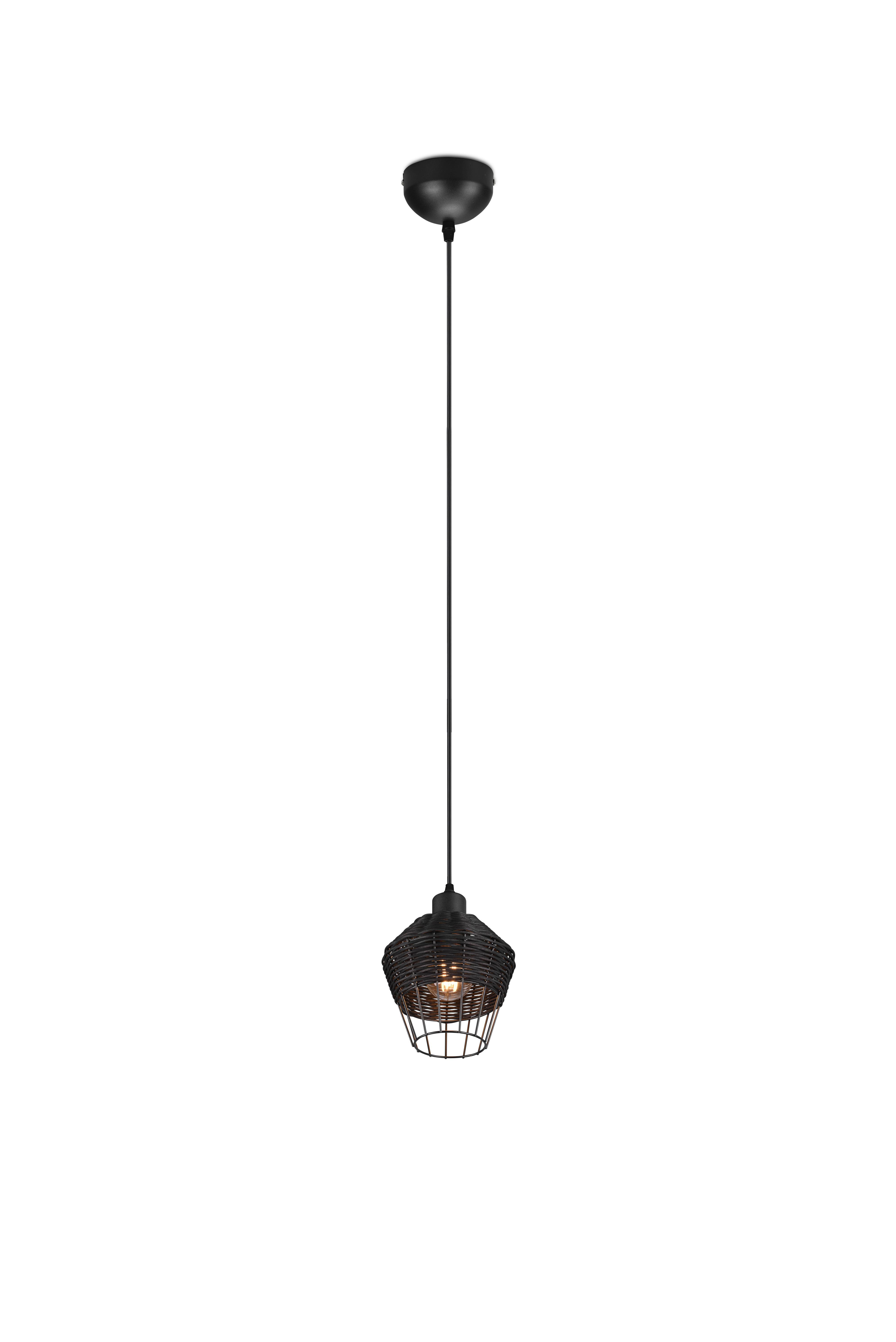 LAMPA ZWIESZANA R31261002 BORKA - czarny, Romantik / Landhaus, metal/drewno (17,5/150cm)