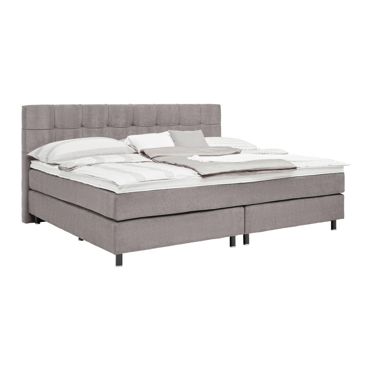 Boxspringbett Primo Dunkelgrau ca. 220x200cm - Dunkelgrau, KONVENTIONELL, Holz/Holzwerkstoff (220/200cm) - Premium Living
