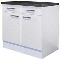 Kuhinjska Spodnja Omarica Alba, Bela, Š. 80 Cm - barve nerjavečega jekla/bela, Moderno, kovina/leseni material (80/86/60cm) - FlexWell