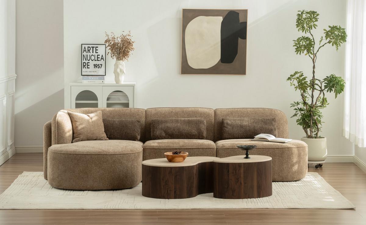STOLIK KAWOWY STANLEY - kolor orzecha włoskiego, Design, materiał drewnopochodny (90/60/34cm) - MID.YOU