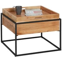 Dohányzóasztal, Akác Connor - akáciaszínű/fekete, Lifestyle, fa/fém (60/60/40cm) - Zandiara