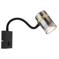 Stenska Svetilka Trabby - črna/barve medenine, Design, kovina/umetna masa (7/29,5/40,5cm) - Globo