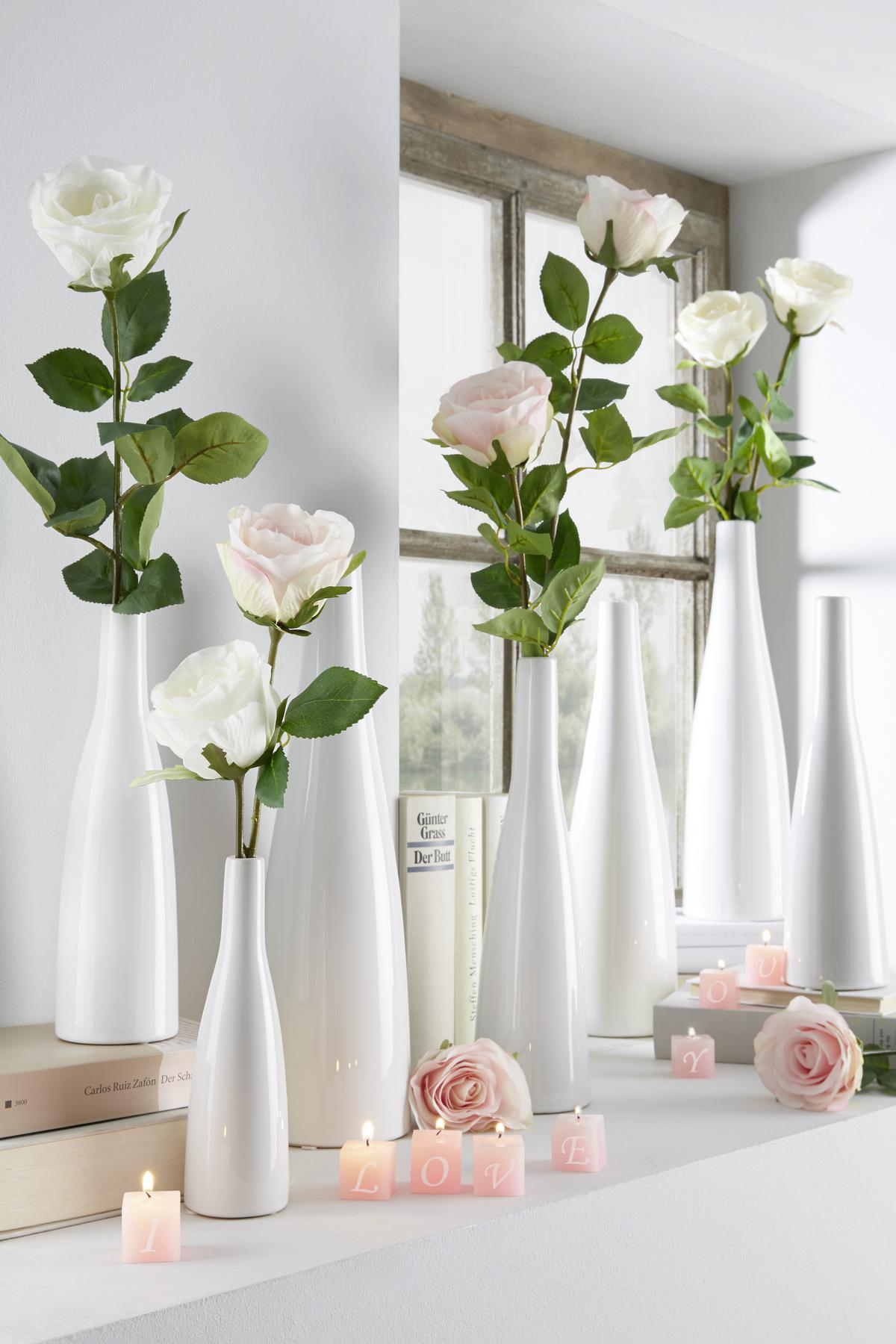 Vase Plancio II Weiß - Weiß, MODERN, Keramik (7,5/27cm) - Modern Living