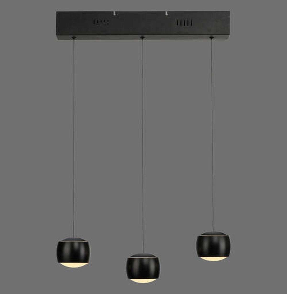 LED-Hängeleuchte Ballini Schwarz max. 5 Watt - Schwarz, MODERN, Glas/Kunststoff (50/10/67-220cm)