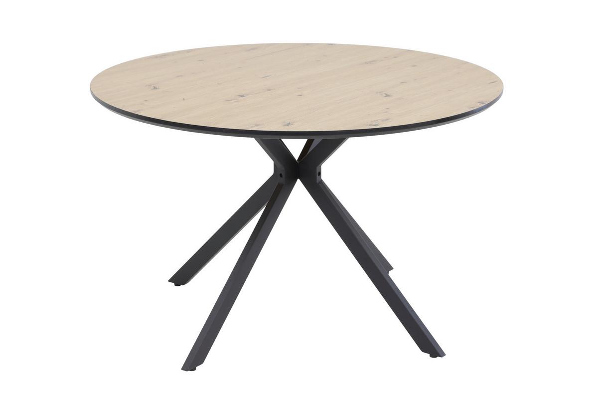 ESSTISCH KINDU T - Schwarz/Eiche Artisan, MODERN, Holzwerkstoff/Metall (120/120/76cm) - P & B