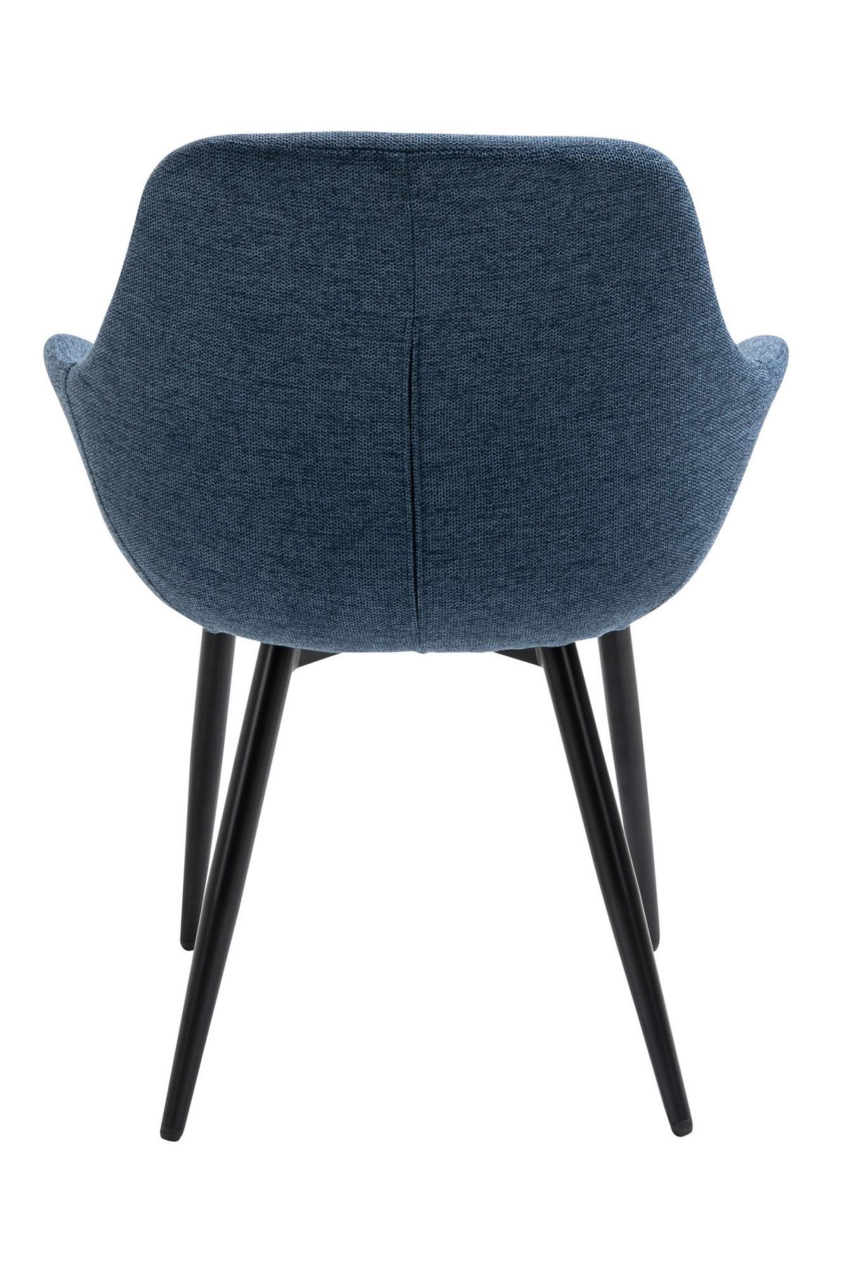 Set Naslanjačev Lena, Temno Modra, 2-Delni - črna/temno modra, Moderno, kovina/tekstil (64/86/59cm) - Livetastic