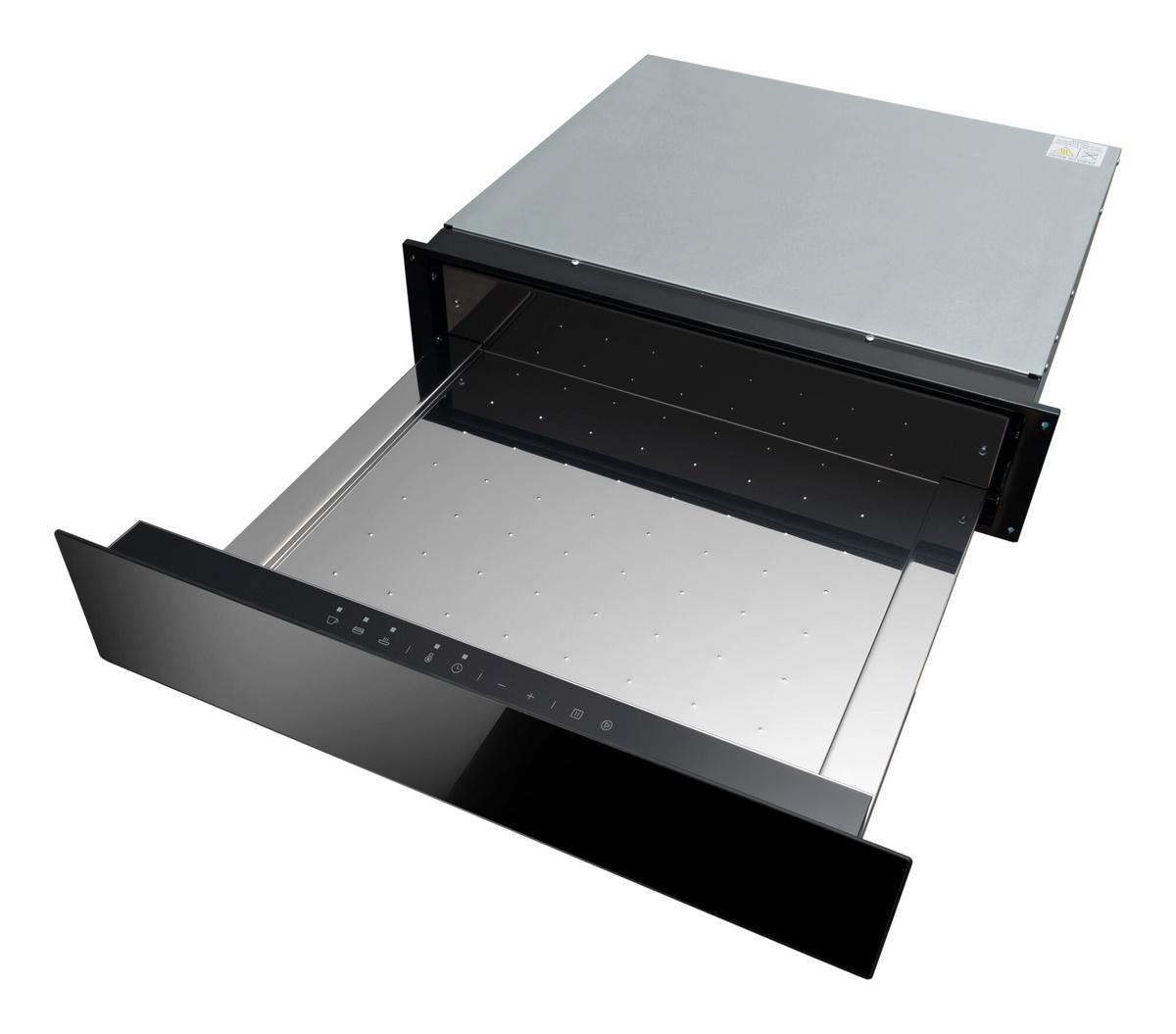 Wärmeschublade WS241600S schwarz Glas - Schwarz, Glas (55,4/14,1/54,1cm) - Amica