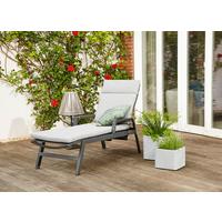 Gartenliege Valencia Anthrazit - Anthrazit, Basics, Kunststoff/Textil (154/102/70cm) - Siena Garden