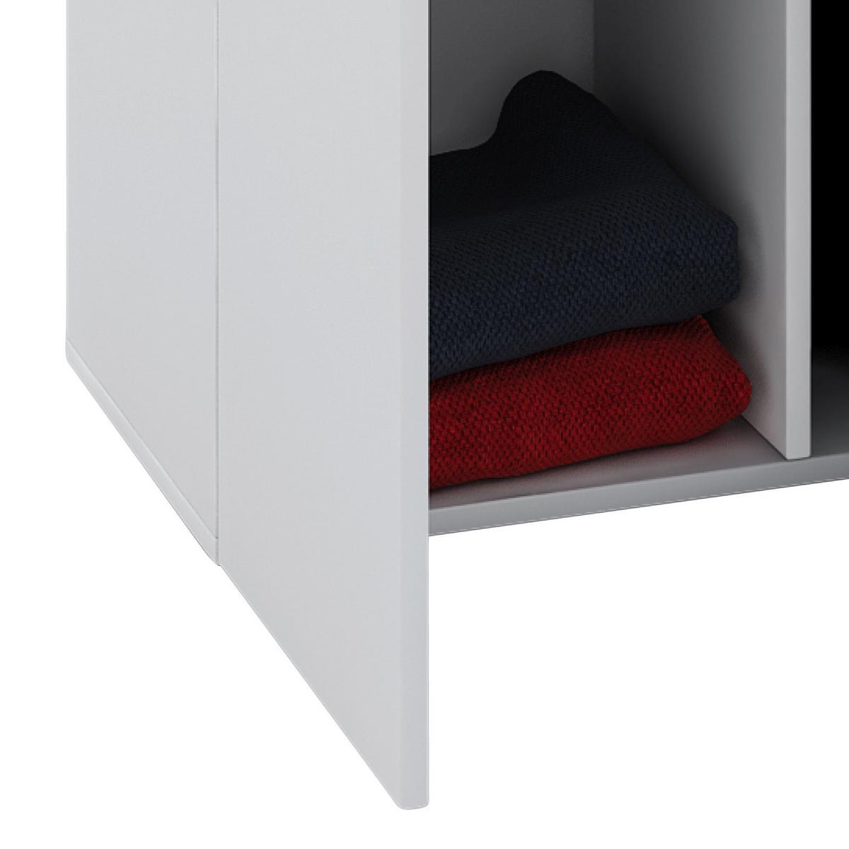 Večnamenska Omara Vandol Ii, Bela - srebrne barve/bela, Moderno, umetna masa/leseni material (70/218/39cm) - MID.YOU