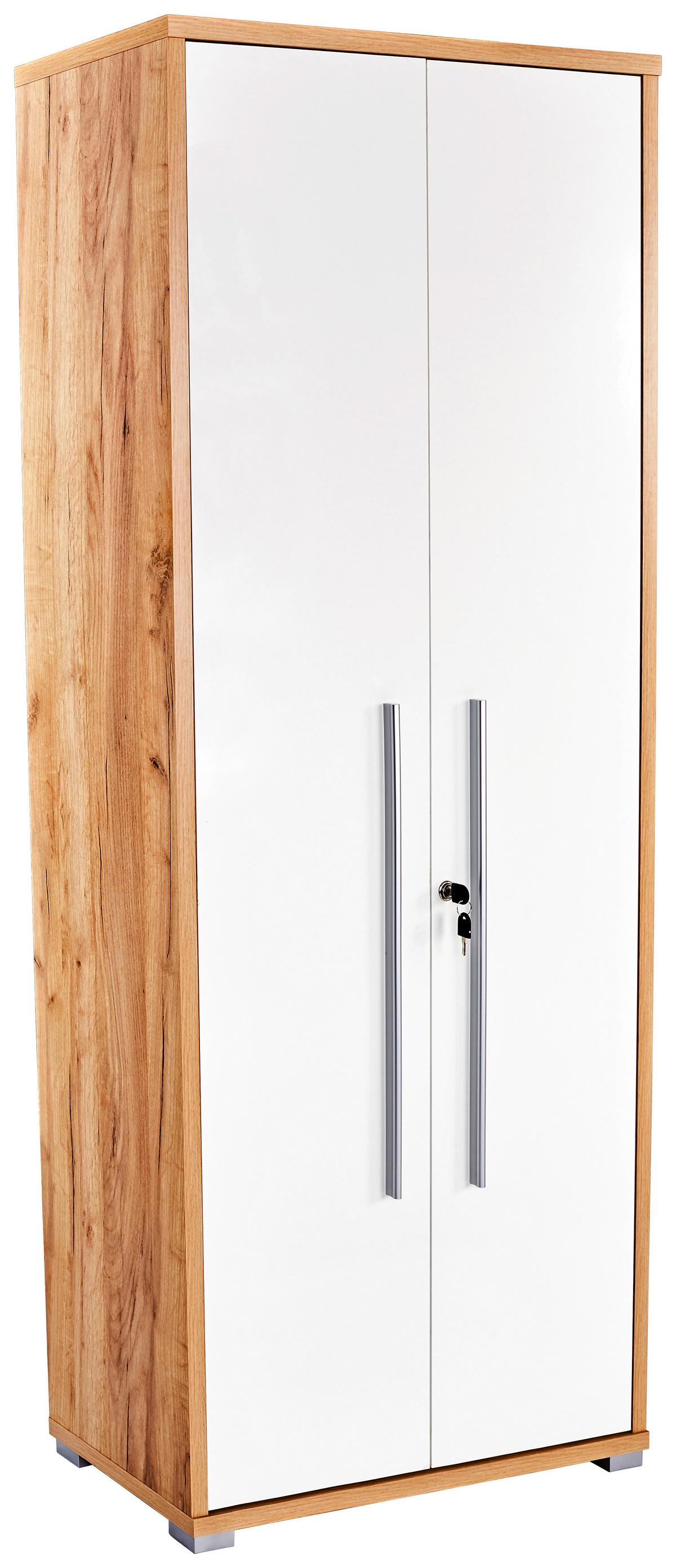 Polica 2 Vrata Profi - bijela/boje hrasta, Moderno, drvni materijal (75/185/35cm) - Modern Living