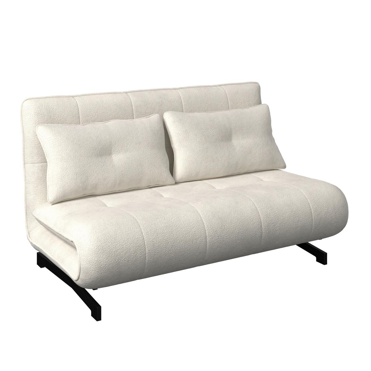 Kanapéágy Luna - fekete/fehér, Modern, textil/fém (142/40/62cm) - Bessagi Home