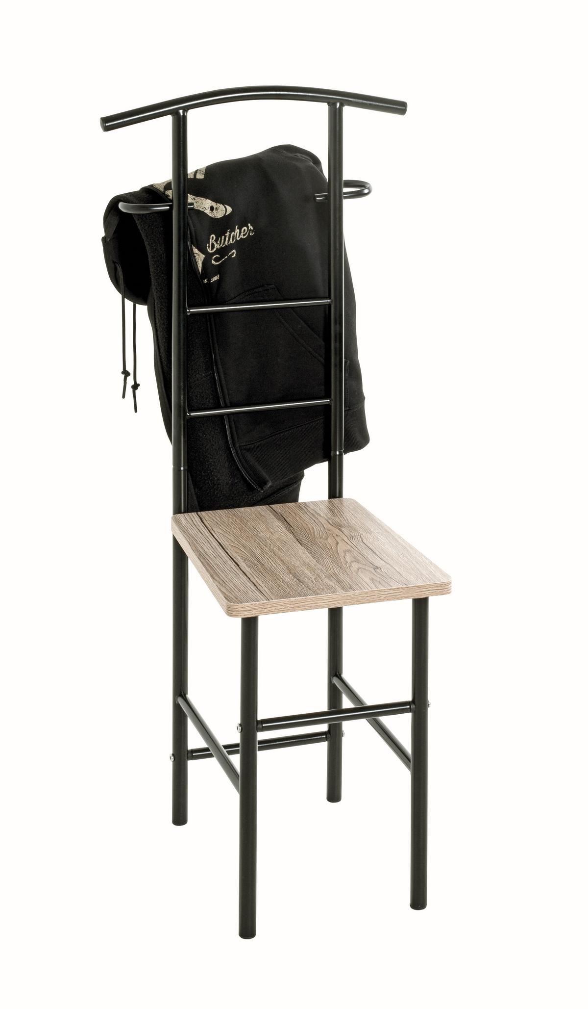 Kleiderständer in Schwarz/Eichefarben - Schwarz/Eiche San Remo, MODERN, Holzwerkstoff/Metall (46/109/46cm) - Mömax