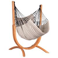 Hängematte Hammock Chair Braun/Schwarz/Weiß - Eukalyptusholzfarben/Schwarz, KONVENTIONELL, Holz/Textil (103-106/152-163/107cm) - La Siesta