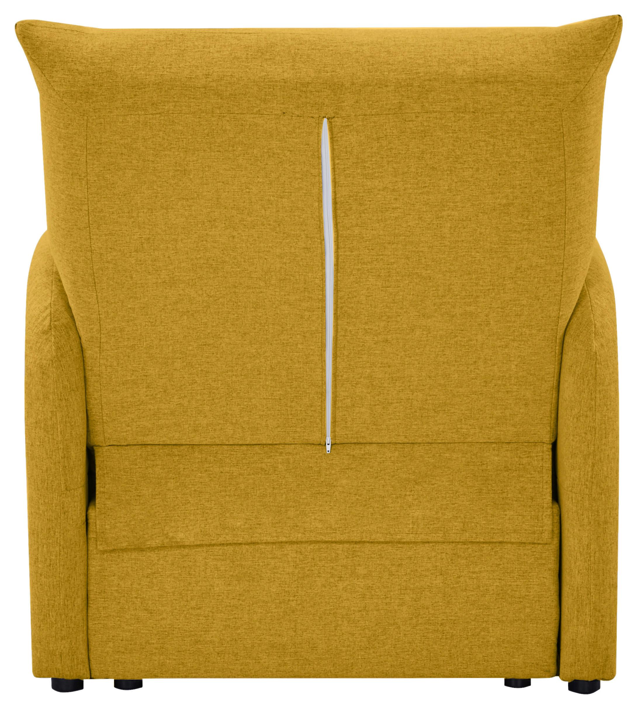 Fotelja Na Razvlačenje Celine - tamnožuta/crna, Moderno, drvo/tekstil (84/97/102cm) - Ondega