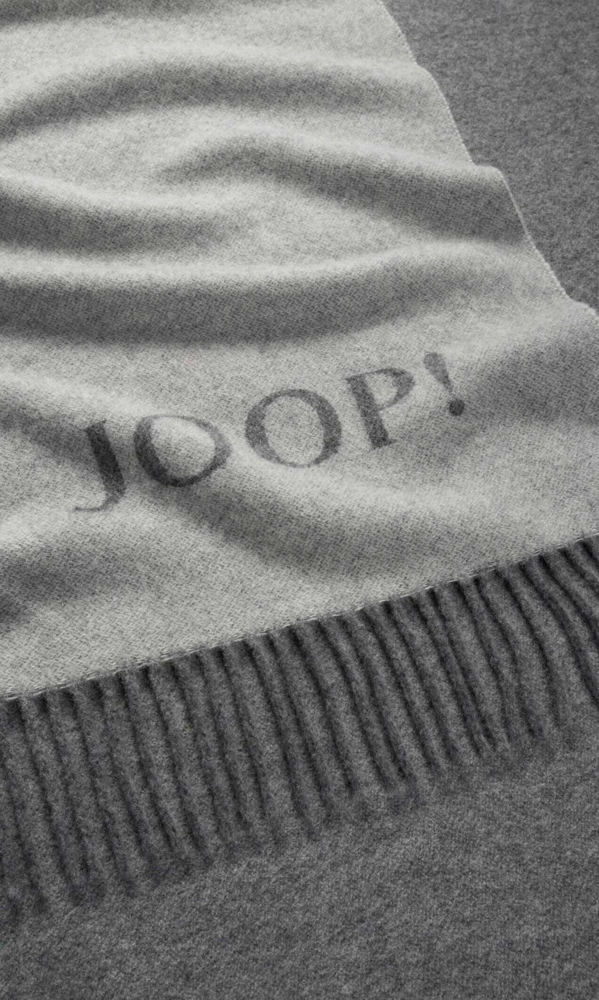 PLED JOOP! FINE-DOUBLEFACE - kolor łupkowy/kolor grafitowy, Basics, tkanina (130/180cm) - Joop!