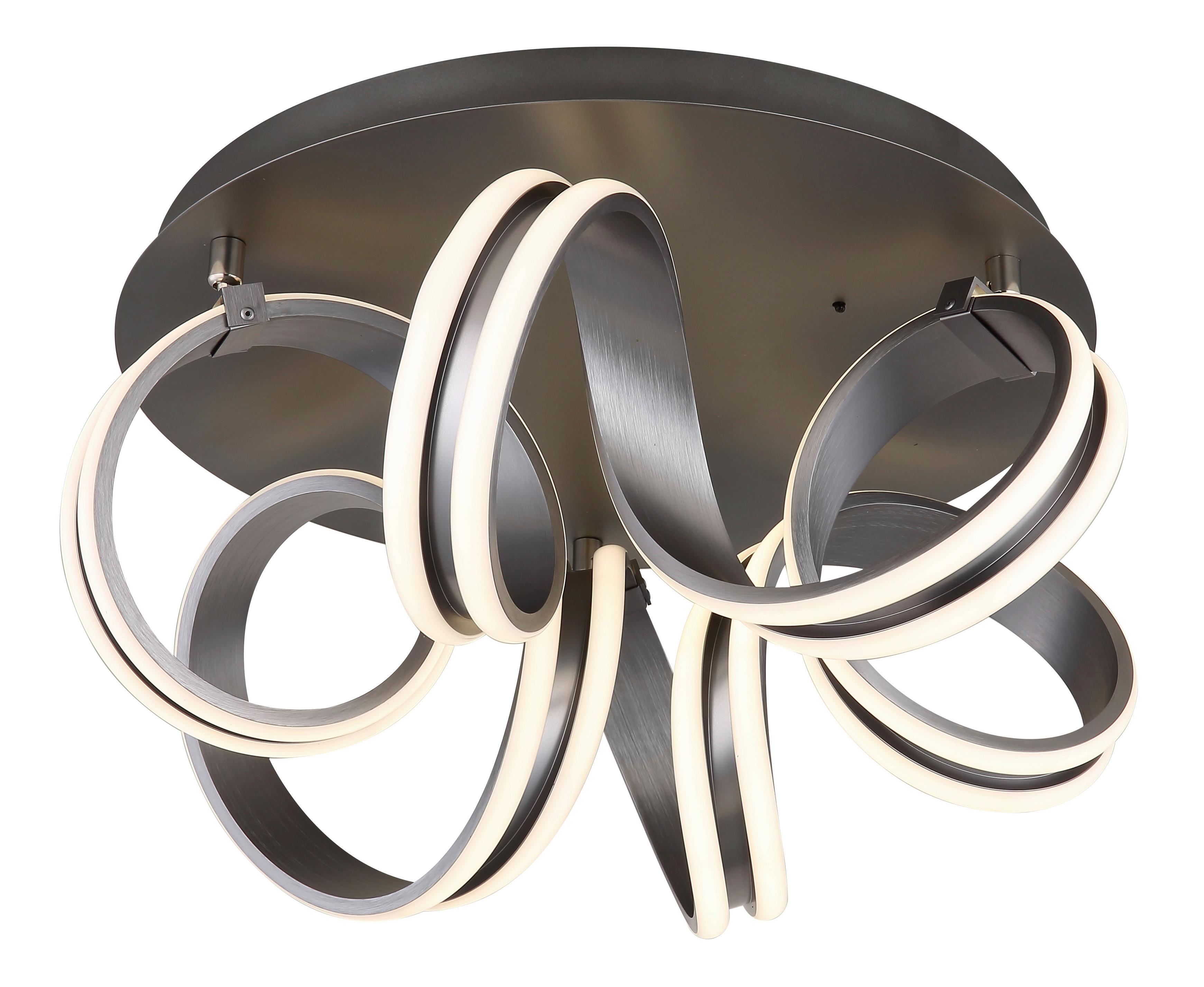 LED-DECKENLEUCHTE 67335-45 KUNI - Weiss/Dunkelgrau, Design, Kunststoff/Metall (54/25cm) - Globo