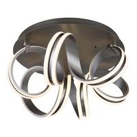 LED-DECKENLEUCHTE 67335-45 KUNI - Weiss/Dunkelgrau, Design, Kunststoff/Metall (54/25cm) - Globo