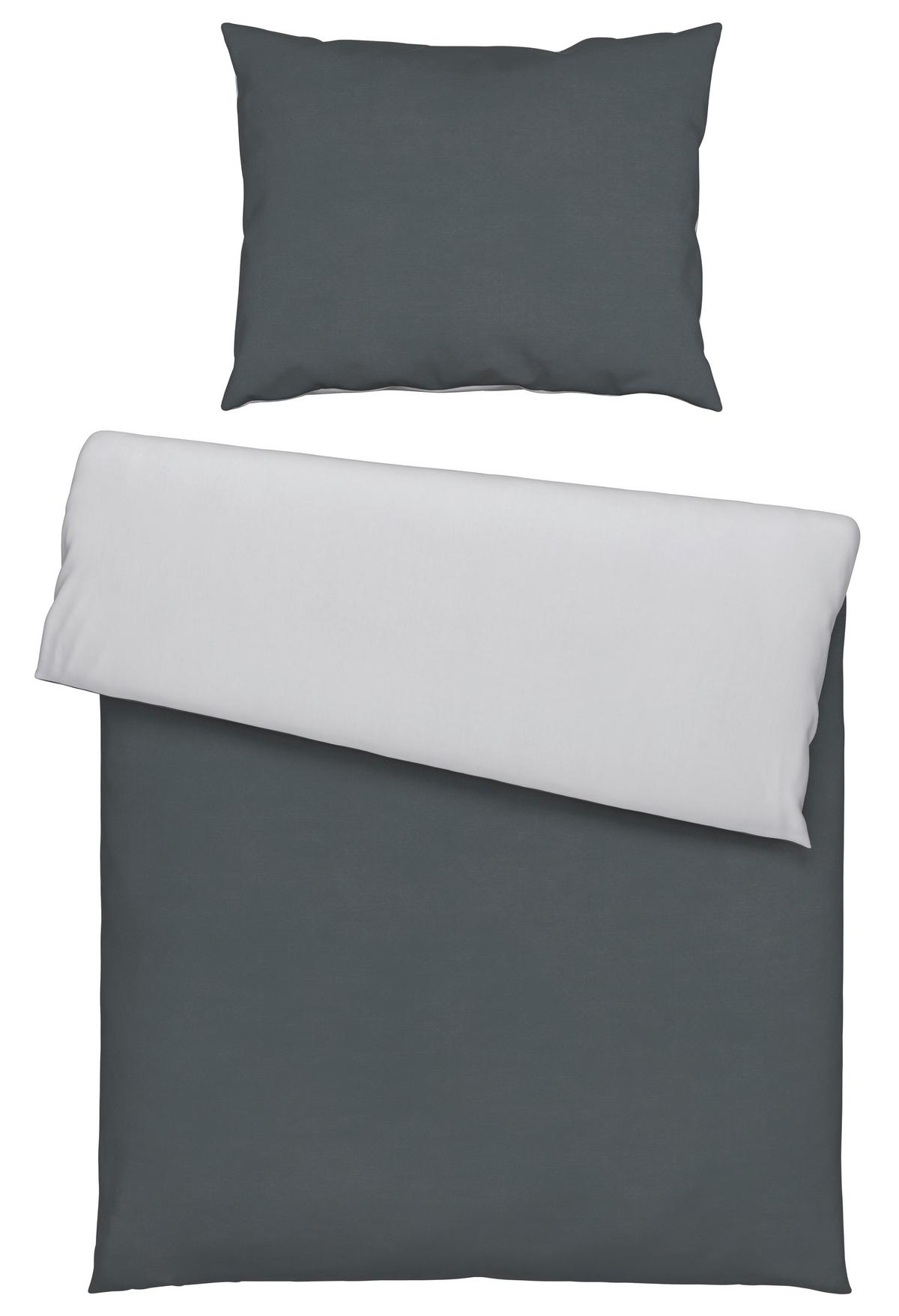 Bettwäsche Annika in Anthrazit ca. 140x200cm - Anthrazit/Silberfarben, Textil (140/200cm) - Modern Living