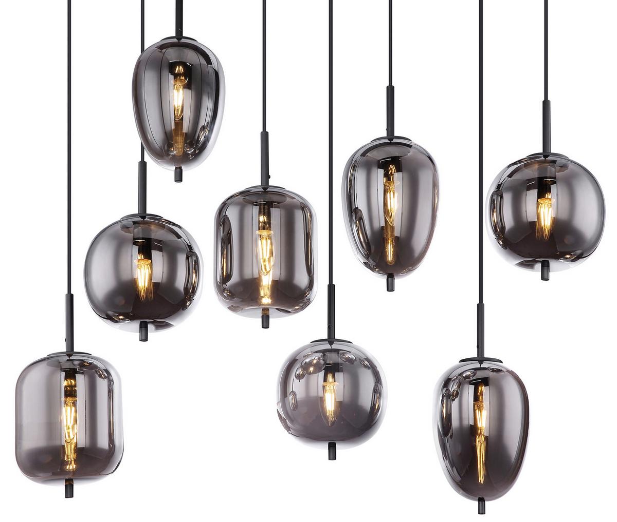 Viseča Svetilka Blacky - črna, Basics, kovina/steklo (94/34/120cm) - Globo