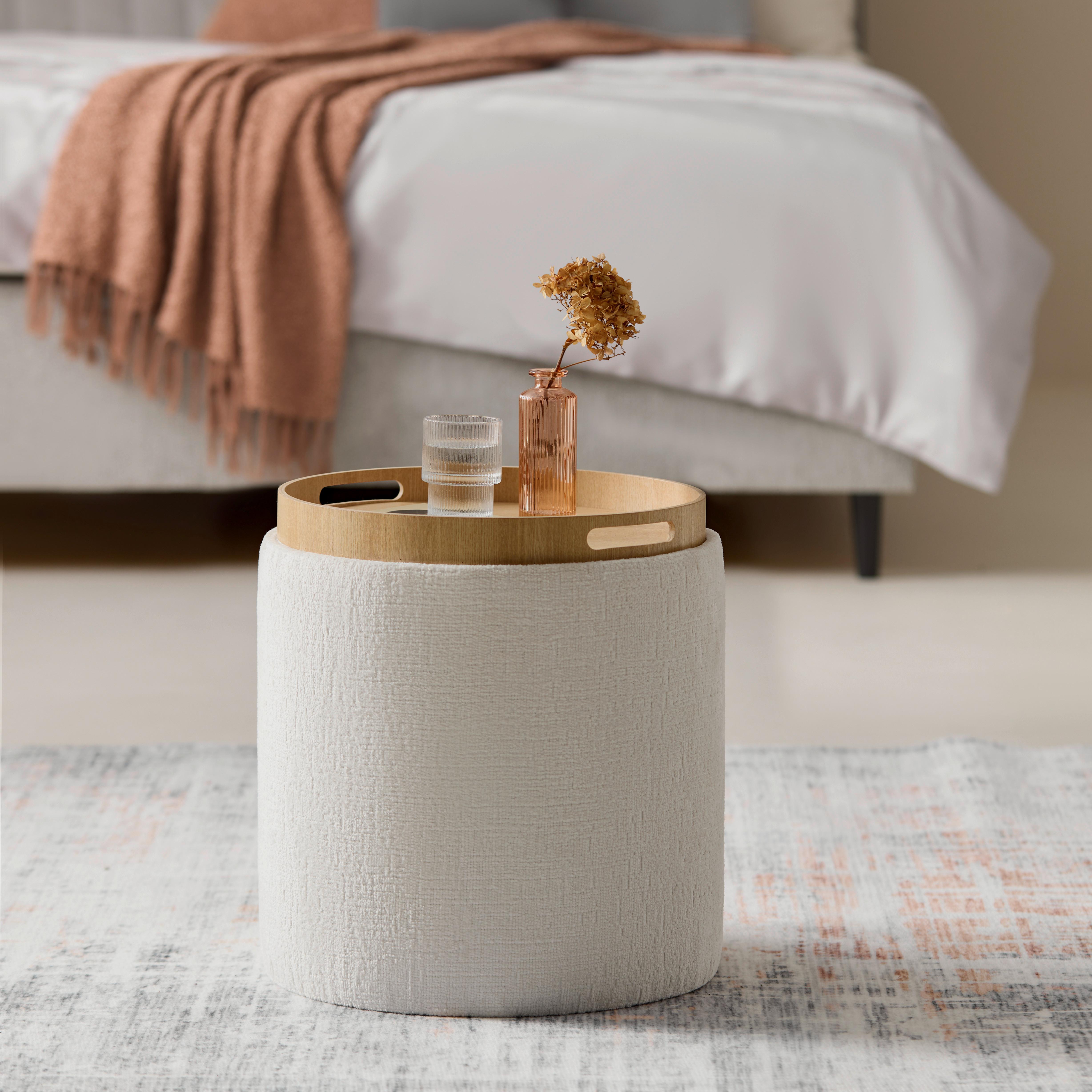 Hocker Chessy Weiß - Weiß, MODERN, Holzwerkstoff/Textil (39,5/40.5/39.5cm) - Mömax