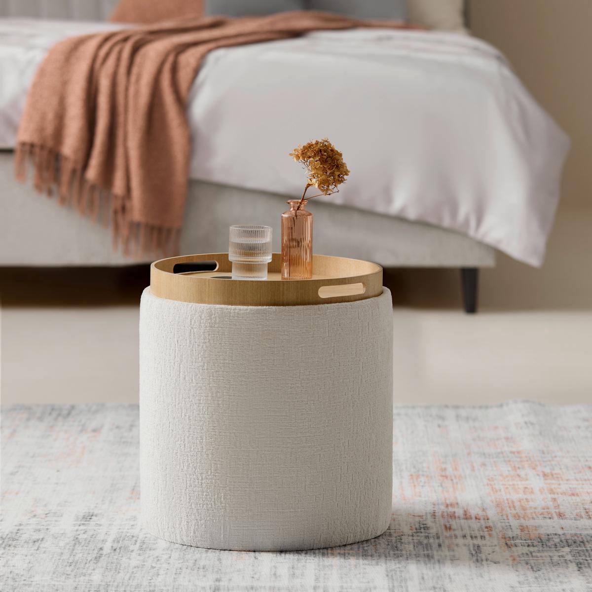 Hocker Chessy Weiß - Weiß, MODERN, Holzwerkstoff/Textil (39,5/40.5/39.5cm) - Mömax