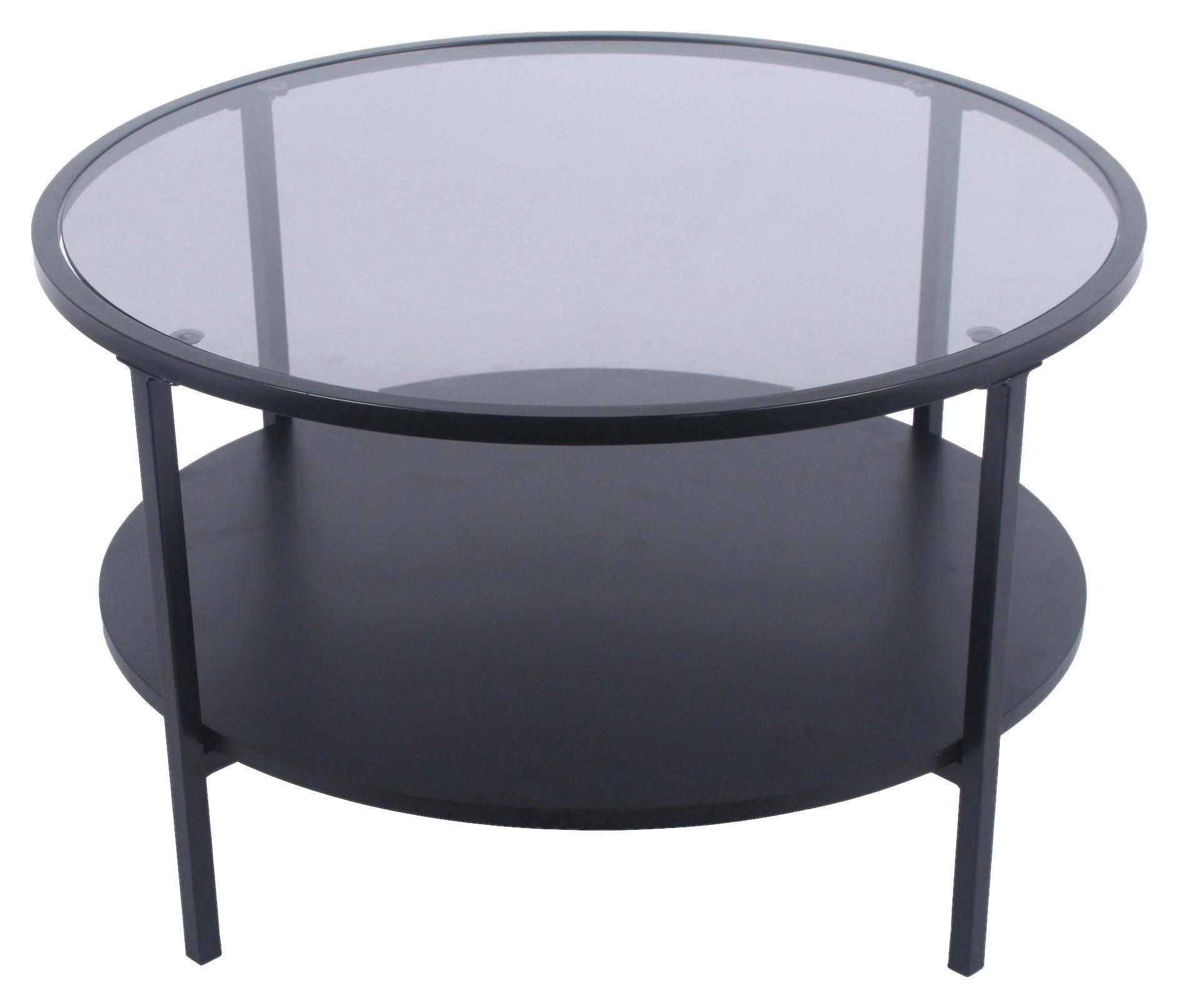 Stolić Rio - crna, Moderno, staklo/drvni materijal (75/75/45cm) - Modern Living