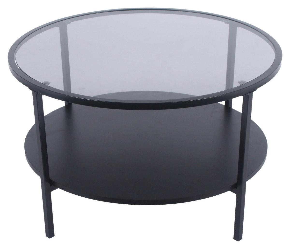 Stolić Rio - crna, Moderno, staklo/drvni materijal (75/75/45cm) - Modern Living