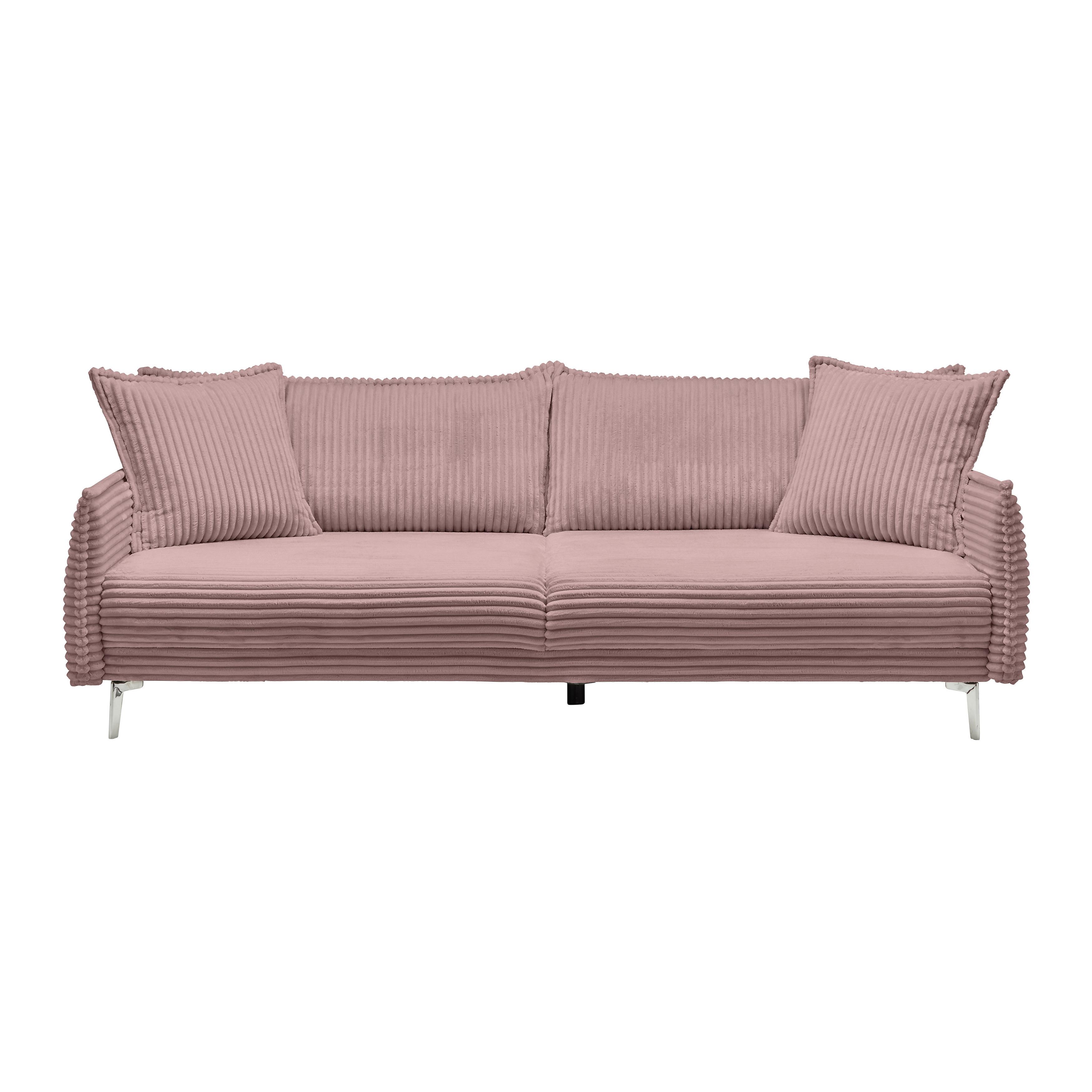Mega Sofa Kiss - boje kroma/prljavo ružičasta, Moderno, drvo/metal (241/90/117cm) - Mömax
